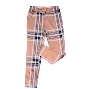 KOANDAILY Elastic Waist Copper & Purple Plaid Pant Size XXL